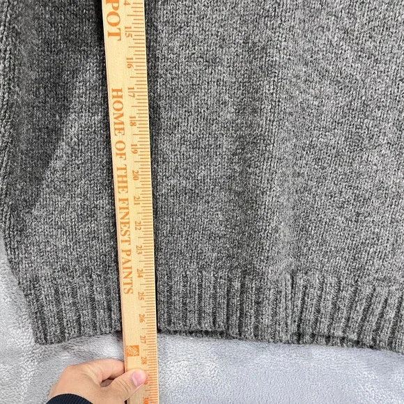 LL Bean Shetland Wool Sweater Men's L Cowl Knit Pullover Elbow‎ Patch Cottage